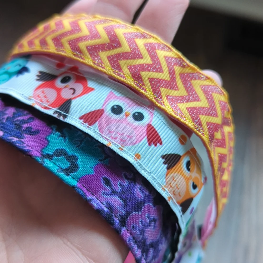 Bundle of 3 Owl/Chevron/Batik Non-Slip Velvet Backed Stretchy Headbands